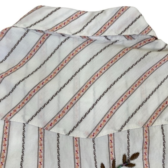 Mixit Vintage Y2K Pearl Snap Western Sequin Embroidered Button-Down Shirt 1X - Picture 12 of 16